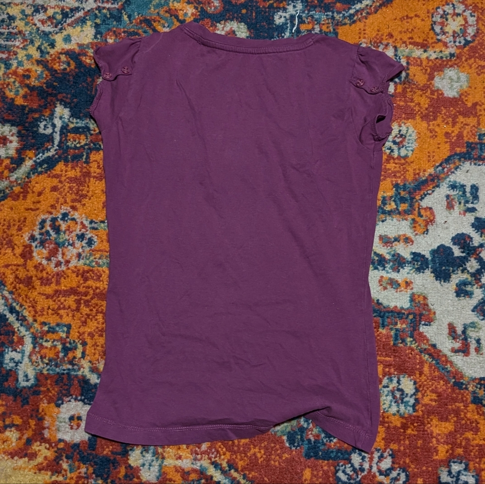 Y2k Purple And Orange Button Sleeve Shirt - Picture 3 of 3
